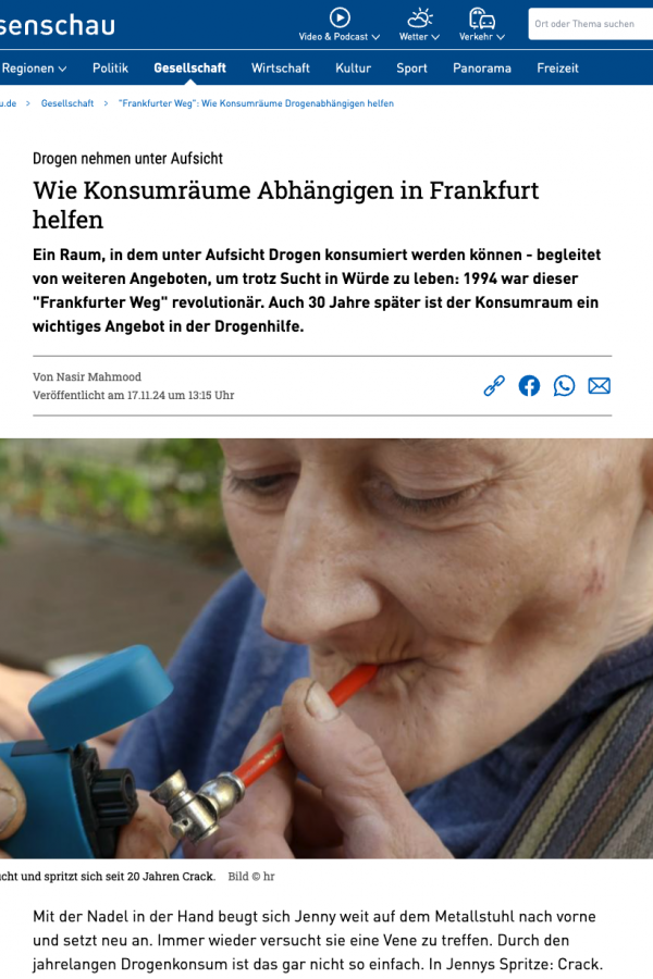 Screenshot Hessenschau mit Artikel