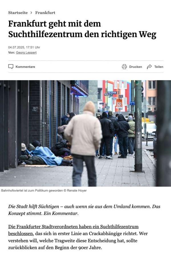 Screenshot der FR mit Artikel